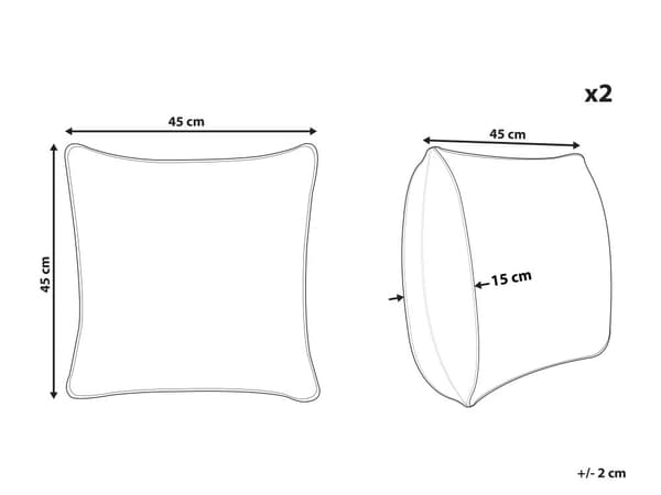 Sæt med 2 spredte puder sandfarvet bomuldsstof 45 x 45 cm med kvaster Strikket boligtilbehør