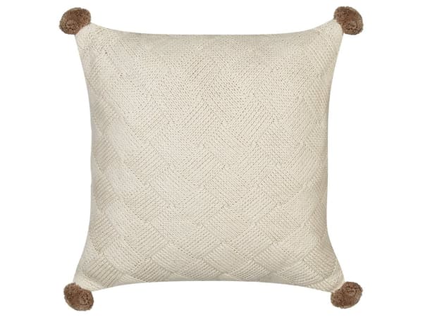 Sæt med 2 puder Beige Bomuld 45 x 45 cm Puder Bomuld med flettet mønster Betræk stue
