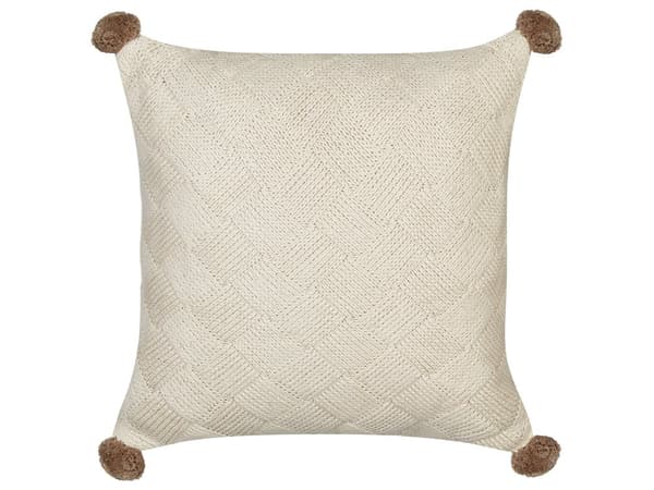 Sæt med 2 puder Beige Bomuld 45 x 45 cm Puder Bomuld med flettet mønster Betræk stue
