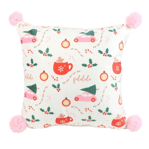 Something Different Sugarplum Fun Christmas Square Filled Cushion