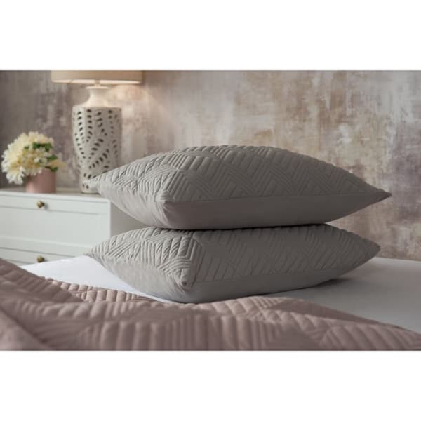 Belledorm Lisbon Chevron Continental Pillowcase Soft Grey 65cm x 65cm
