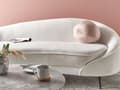 Miniatyrbillede 2 af 7: Pyntepude Lyserød Velour ø 30 cm Rund Pude til Stuen Lækre Puder til Sofaen og Sengen
