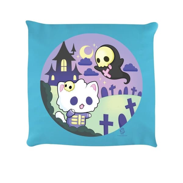Cosmic Boop Ghost Hunt Filled Cushion Sky Blue One Size