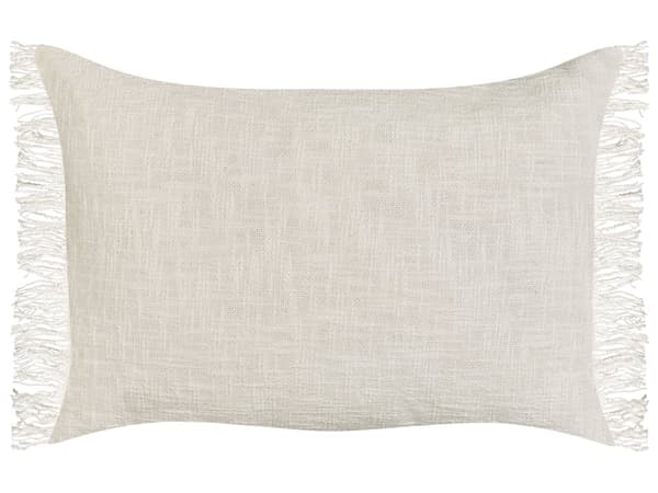Pyntepude Off White Bomuld 35 x 50 cm Aflange Puder til Sofaen Gavlpuder til Sengen Rygpuder med Frynser Bløde Sofapuder til Stuen