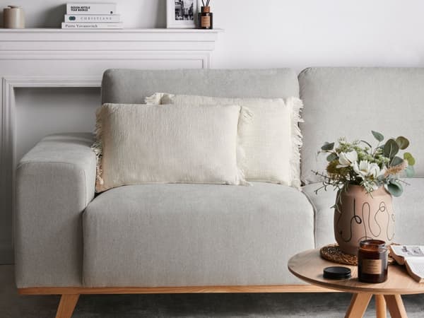 Pyntepude Off White Bomuld 35 x 50 cm Aflange Puder til Sofaen Gavlpuder til Sengen Rygpuder med Frynser Bløde Sofapuder til Stuen