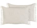 Miniatyrbillede 1 af 8: Pyntepude Off White Bomuld 35 x 50 cm Aflange Puder til Sofaen Gavlpuder til Sengen Rygpuder med Frynser Bløde Sofapuder til Stuen