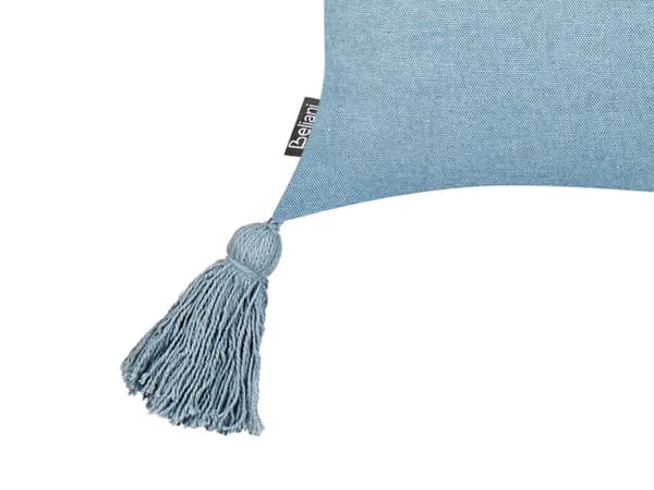 Pyntepude Blå Bomuld 30 x 50 cm Aflange Puder til Sofaen Gavlpuder til Sengen Rygpuder med Kvaster Bløde Sofapuder Stuen Strikpuder