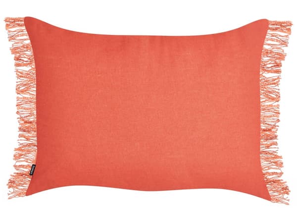 Pyntepude Orange Bomuld 35 x 50 cm Aflange Puder til Sofaen Gavlpuder til Sengen Rygpuder med Frynser Bløde Sofapuder til Stuen