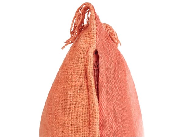 Pyntepude Orange Bomuld 35 x 50 cm Aflange Puder til Sofaen Gavlpuder til Sengen Rygpuder med Frynser Bløde Sofapuder til Stuen