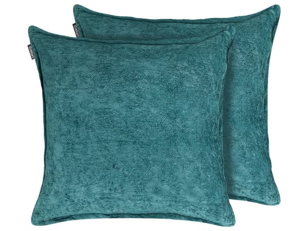 Pyntepude Blågrøn Bomuld 50 x 50 cm Firkantet Puder til Sofaen Pudesæt til Sengen Rygpuder Bløde Sofapuder til Stuen og Soveværelse