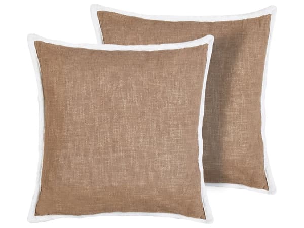 Pyntepude Brun Bomuld 45 x 45 cm Firkantet Puder til Sofaen Pudesæt til Sengen Rygpuder Bløde Sofapuder til Stuen og Soveværelse