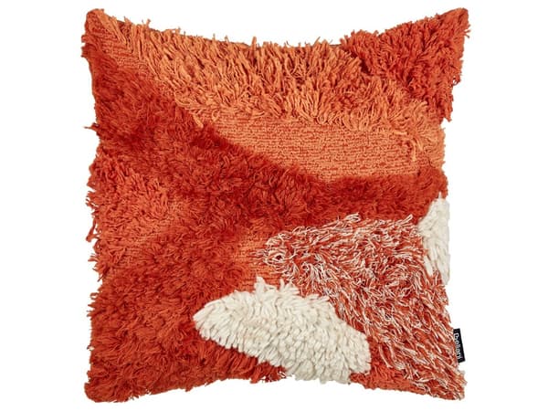 Pyntepude Orange Bomuld 45 x 45 cm Firkantet Puder til Sofaen Pudesæt til Sengen Rygpuder Bløde Sofapuder til Stuen og Soveværelse