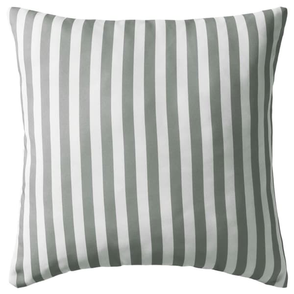 Prydnadskuddar för trädgården 2 st 45x45 cm randiga grå