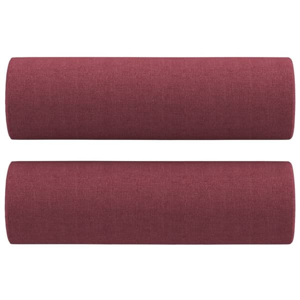 Prydnadskuddar 2 st vinröd Ø15x50 cm tyg