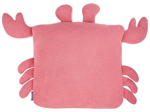 Sæt med 2 babypuder Pink bomuldsstof Krabbeformet polstret blødt babylegetøj soveværelse