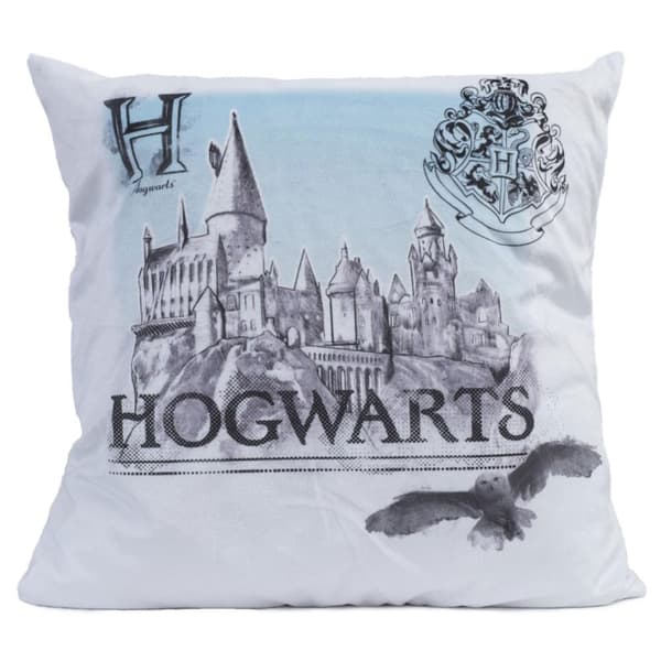 Harry Potter Hogwarts Velvet Feel Cushion White/Black One Size