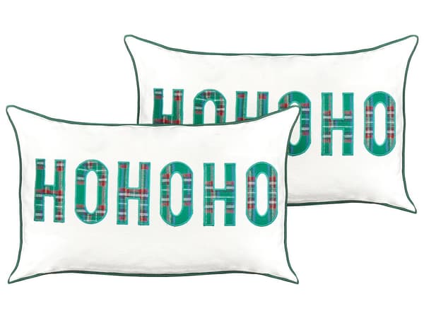 Pyntepude Hvid Polyester 30 x 50 cm Aflange Julepuder til Sofaen Gavlpuder til Sengen Rygpuder med Mønster Bløde Sofapuder Stuen