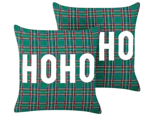 Pyntepude Grøn Polyester 45 x 45 cm Firkantet Julepuder til Sofaen Pudesæt til Sengen Rygpuder Bløde Sofapuder til Stuen og Soveværelse
