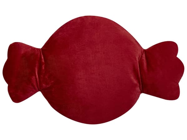 Sæt med 2 puder i rødt og hvidt stof Juleslikform 35 x 58 cm Dekorativt tilbehør stue