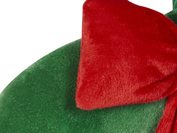 Sæt med 2 puder i grønt rundt stof 45 cm Julemotiv krans Dekorativt tilbehør stue