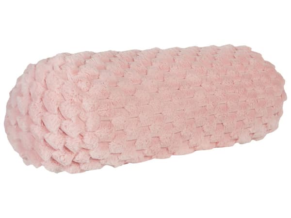 Pyntepude Lyserød Kunst Pels 22 x 60 cm Cylinder Pude til Stuen Lækre Puder til Sofaen og Sengen Rund Pølsepude Fluffy Pøllepude Aflang