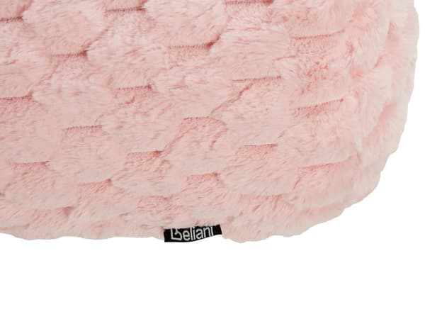 Pyntepude Lyserød Kunst Pels 22 x 60 cm Cylinder Pude til Stuen Lækre Puder til Sofaen og Sengen Rund Pølsepude Fluffy Pøllepude Aflang