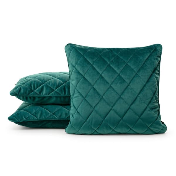 Koristeellinen tyynyliina VELVET-27 45x45 Eurofirany tumma turkoosi