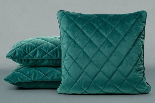 Koristeellinen tyynyliina VELVET-27 45x45 Eurofirany tumma turkoosi