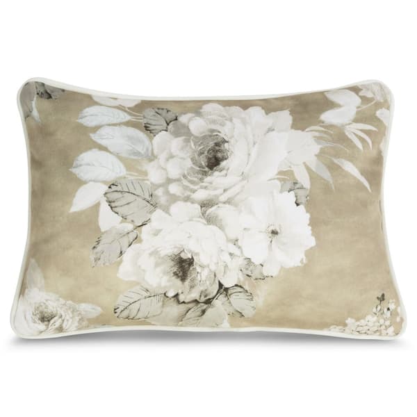 Dekorativt örngott GINEBRA 45x30 Eurofirany beige med blommor