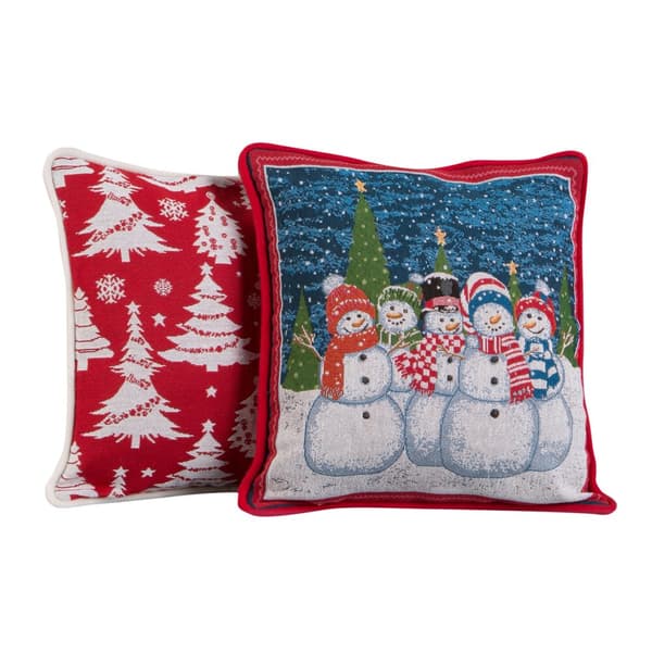 Eurofirany dekorativt örngott XMAS 45x45 rött med snögubbemotiv