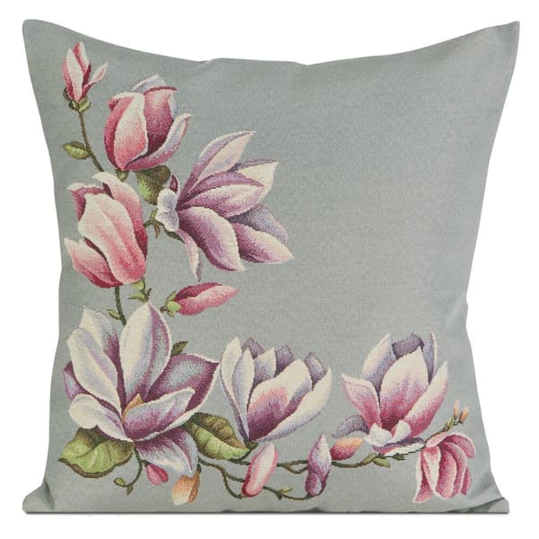 Dekorativ gobeläng örngott 45x45 Eurofirany grå med magnolior