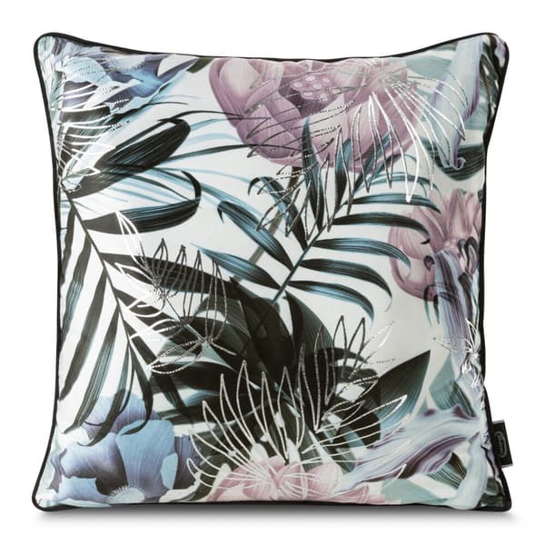 Dekorativt örngott MALIBU 45x45 Eurofirany vit multicolor silver växttryck