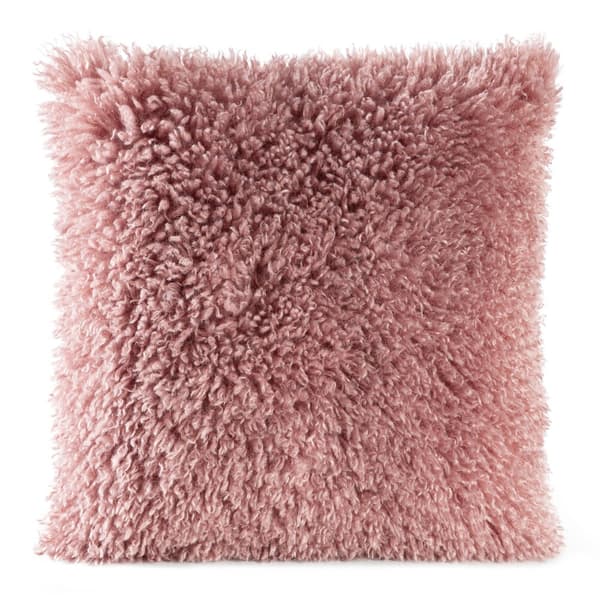 Dekorativt pudebetræk SANA 45x45 Eurofirany pulver pink fluffy pelslignende