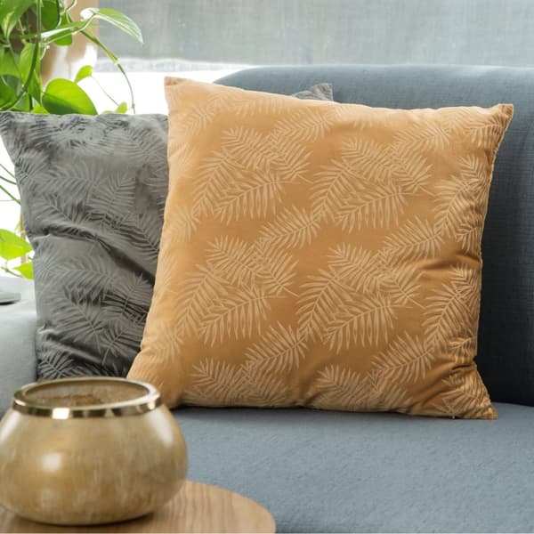 Koristeellinen tyynyliina VELVET 45x45 Eurofirany oranssi palmulehtiprintillä