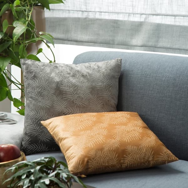 Koristeellinen tyynyliina VELVET 45x45 Eurofirany oranssi palmulehtiprintillä