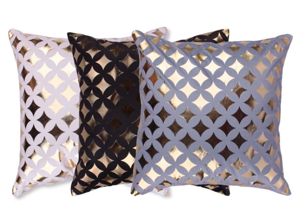 Dekorativt pudebetræk MAURESCA 45x45 beige guldgeometri