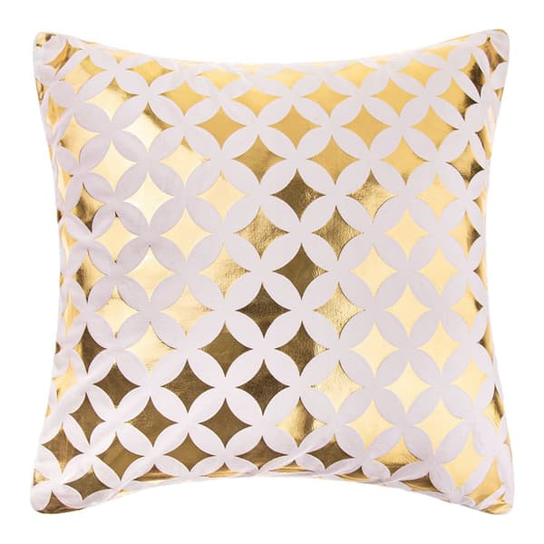 Dekorativt pudebetræk MAURESCA 45x45 beige guldgeometri