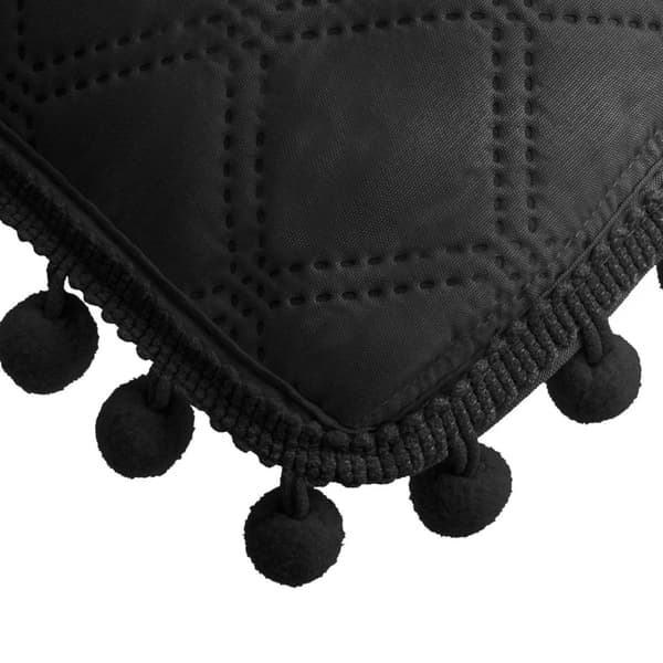 POMPOO dekorativt pudebetræk 45x45 sort med pomponer