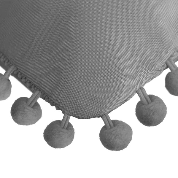 FLUFFIG dekorativt örngott 45x45 grafit med pompoms