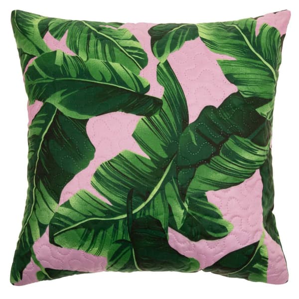 Dekorativt örngott PLANTA 45x45 quiltade pulvergröna blad