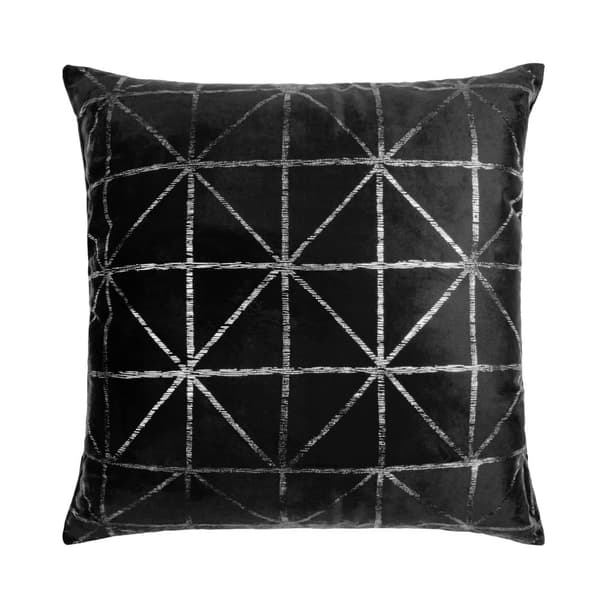 Koristeellinen tyynyliina GLOSSY 45x45 samettimusta geometria