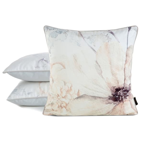 Dekorativt örngott SAMMET 45x45 Eurofirany beige kräm, stor snygg blomma