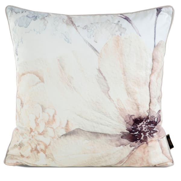 Dekorativt örngott SAMMET 45x45 Eurofirany beige kräm, stor snygg blomma