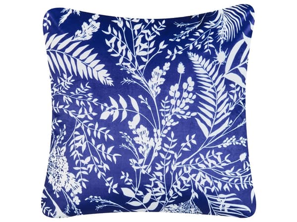 Havepuder Blå Polyester 45 x 45 cm Udendørs Puder Vandtætte Hynder Blomstrede Pudesæt til Terrasse Udepuder Vandafvisende Havehynder