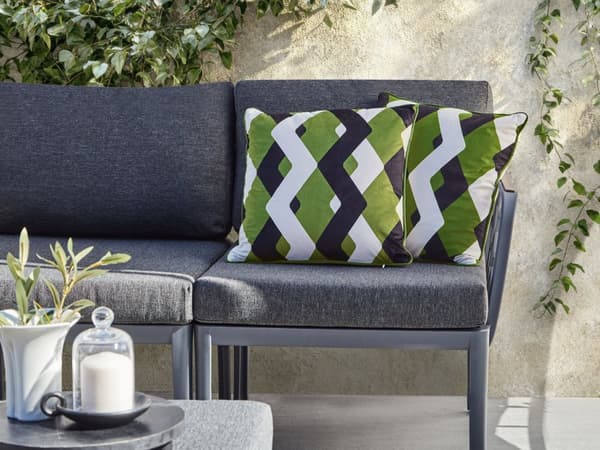 Havepuder Multifarvet Polyester 45 x 45 cm Udendørs Puder Vandtætte Hynder ZigZag Pudesæt til Terrasse Udepuder Vandafvisende Havehynder