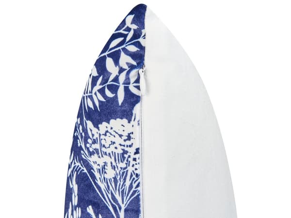 Havepuder Blå Polyester 30 x 50 cm Udendørs Puder Aflang Vandtætte Hynder Blomstrede Pudesæt til Terrasse Udepuder Vandafvisende Havehynder