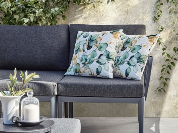 Havepuder Grøn Polyester 45 x 45 cm Udendørs Puder Vandtætte Hynder Mønstrede Pudesæt til Terrasse Udepuder Vandafvisende Havehynder