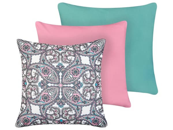 Havepuder Multifarvet Polyester 45 x 45 cm Udendørs Puder Vandtætte Hynder Mønstrede Pudesæt til Terrasse Udepuder Havehynder