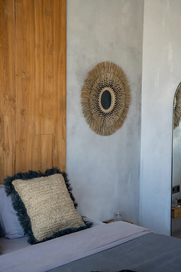 Raffia Kuddfodral Kvadratisk - Natur Svart - 60x60