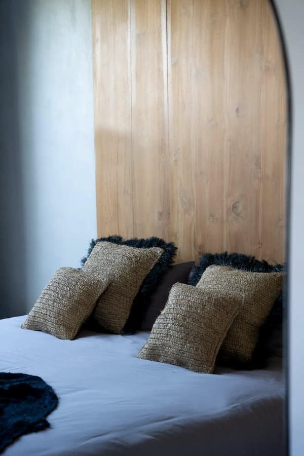 Raffia Kuddfodral Kvadratisk - Natur Svart - 60x60